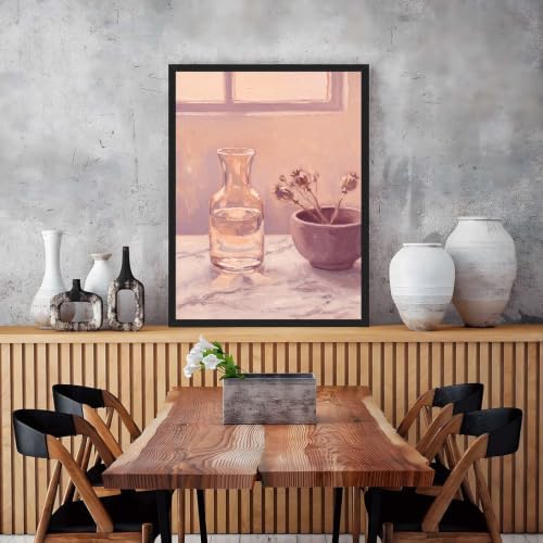 Still Life Vase and Dried Flowers Wall Art, Black Framed Print - Image 7