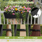 Railing Planter Box 36 Inch, Heavy Duty Metal Window Boxes - Image 3