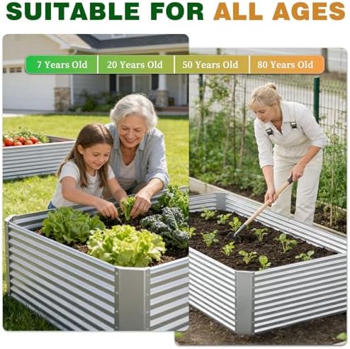 Galvanized Steel Raised Garden Bed, Extra Large Outdoor Planter Box for Vegetables & Herbs, Rust-Resistant and Easy to Clean DIY Garden Box (3, 6×3) - Image 6