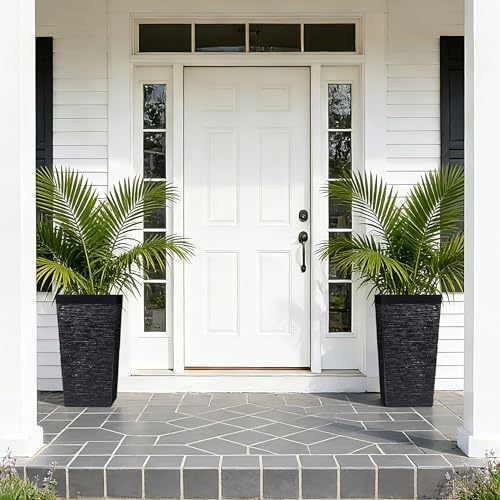 Garvee 22.5" Tall Outdoor Planters Set of 2, Self Watering Tall Planters - Image 6