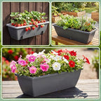8 Pcs 24 Inch Plastic Window Boxes Planters, Gray - Image 6