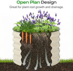 Aoodor 17" Tall 24" Metal Raised Garden Bed, Beige - Image 6