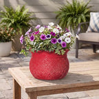 10 Inch Flower Pots, Ceramic Pots for Indoor Plants, Red - Image 7