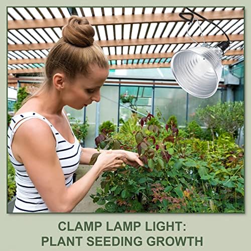 Macarrie 8 Pack Clamp Lamp Light with Aluminum Reflector, 6ft SPT-2 18awg Cord and Adjustable Stand Fixture, up to 150 Watt, E26 Socket, No Bulb(5.5 Inch) - Image 5