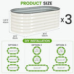 Galvanized Raised Garden Bed,4x2x1.4ft Planter Box for Deep Root Plant 3Pcs - Image 6