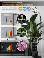 48W Grow Lights for Indoor Plants, Full Spectrum LED Plant Light with Stand - Image 3