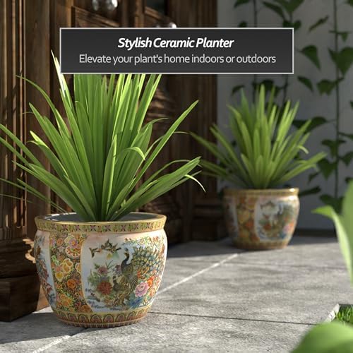 Red Lantern 14" Satsuma Porcelain Fishbowl Planter - Image 2