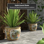 Red Lantern 14" Satsuma Porcelain Fishbowl Planter - Image 2
