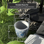 Red Lantern 8" Planter - Blue and White Floral - Image 4