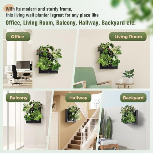 Wall Mounted Planter, Vertical Garden with 4 Grow Pots - Image 4