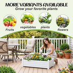 Small Raised Garden Bed, Durable Resin Planter Boxes Outdoor with Drain Plug and Water Level Monitor for Plants Vegetables Flowers Fruits(Ashen) - Image 5