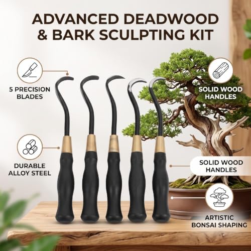 Bonsai Carving Tools 5 PCS Special Steel 185mm Length - Image 2