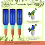 SiliFine 6 Sets Terracotta Watering Spikes,Blue and Mixed Color - Image 3