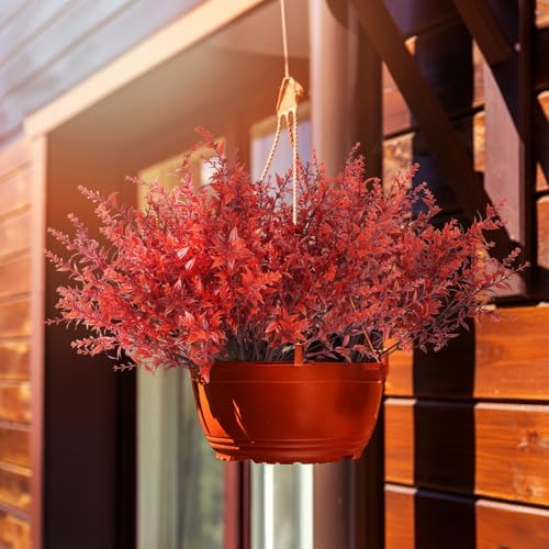 RECUTMS Fake Fall Outdoor Flowers Artificial Lavender Plants,Autumn Decor - Image 3