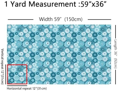 Boho Flower Fabric By The Yard, Mandala Floral Upholstery Fabric for - Image 5