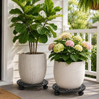 3 Pack Plant Caddy with Wheels, 12 inch Plant Stand with 2 Locking Casters Heavy Duty Metal Plant Dolly Roller for Indoor Outdoor Flower Pots, Rolling Plant Tray Wheeled Planter Mover Trolley - Image 4