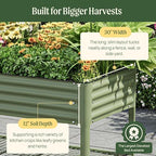 Vego garden Elevated Raised Garden Bed, 2.5' x 10' Outdoor Planters Box with Legs & Storage Rack for Patio, 2000+ Lbs Weight Capacity, Raised Beds for Gardening Herbs Vegetables, Olive Green - Image 6
