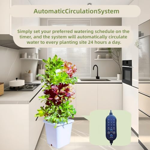 Hydroponic Growing System Kit - Hydroponic Tower Indoor Smart Vertical Garden,Hydroponic Vegetable System,35 Pods, Automatic Timer, Gardening Gift - Image 2