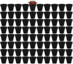 Yishang 2 inch Black Small Terracotta Pots with Drainage Holes,Mini Clay Ceramic Pottery Planter,Cactus Flower Nursery Terra Cotta Pots, for Indoor/Outdoor Succulent Plants, Crafts(80 Pack) by Yishang