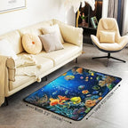 Erosebridal Ocean Fish Area Rug 4'11" x 3'3" Marine Living Room Rugs Cartoon Sealife Underwater World Decorative Carpet Cute Creature Coral Tropical Fish Indoor Floor Mat - Image 2