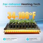 Seedling Heating Mat | Fits (1) Standard 1020 Tray | Germination Grow Heat Pad for Seed & Starter Plants Soil Warmer for Indoor Home Gardening (10x20 Double + Heating Thermostat) - Image 2