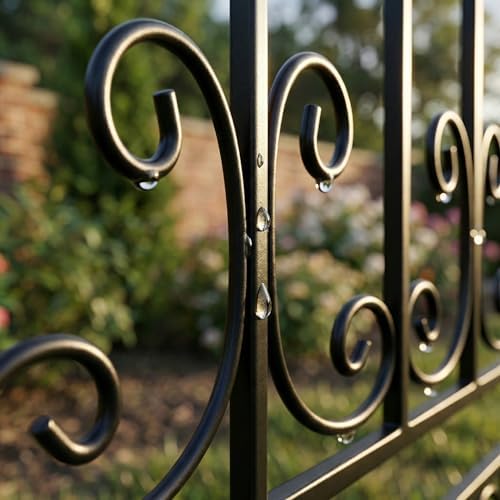 SCENDOR 70.8" H x 24.5" W Decorative Metal Garden Trellis - Rustproof Black Iron Arched Fence for Climbing Roses, Clematis, and Vines - Sturdy Plant Support for Patio, Lawn, and Backyard 1 Pack - Image 6
