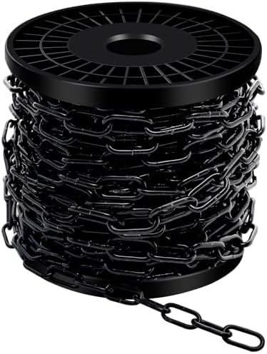 50 Ft 1/8" Black Chain for Hanging Metal Chains Fixture Decorative Chain by SelNatural