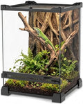 8"x8"x12" Reptile Terrarium, Single-Door Glass Arboreal Vivarium for Small Arboreal Lizards Such as Small Day Geckos, with Lock, Cable Port & Waterproof Deep Base Below Front Door by Neptonion