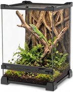 8"x8"x12" Reptile Terrarium, Single-Door Glass Arboreal Vivarium for Small Arboreal Lizards Such as Small Day Geckos, with Lock, Cable Port & Waterproof Deep Base Below Front Door by Neptonion