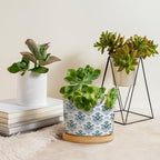 Blue Floral Ceramic Planters Mughal Flower Planters for Outdoor Plants with Drainage Holes and Saucers Pot for Outdoor Garden Home Plant - Image 4