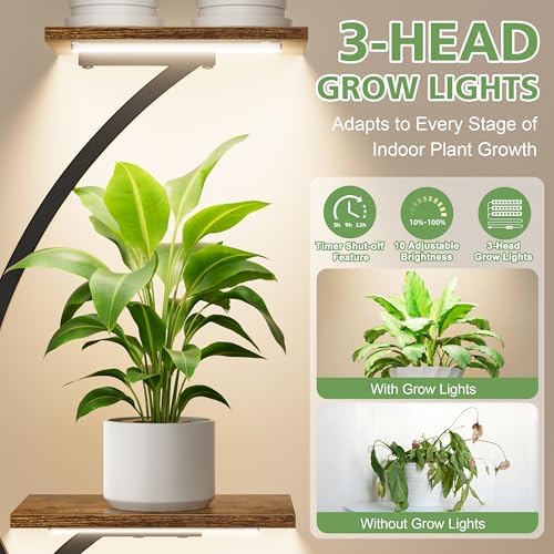 62" Plant Stand with Grow Light for Plants Display, 8-Tier Plant Shelves - Image 4