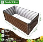 SnugNiture 2-Pack 4x2x2FT Galvanized Raised Garden Bed Kit, Metal Planter Box for Planting Plants Vegetables, Brown - Image 2