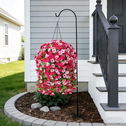 Artificial Flowers with Hanging Basket, Outdoor Faux Plants UV Resistant - Image 6