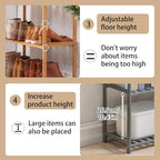 Bamboo Shelf, 3-Tier Bookcase Storage Shelves, Small Book Rack Shelving Unit, Multipurpose Storage Display Shelf for Bathroom Kitchen Living Room Office (3T-27.95Inch) - Image 4