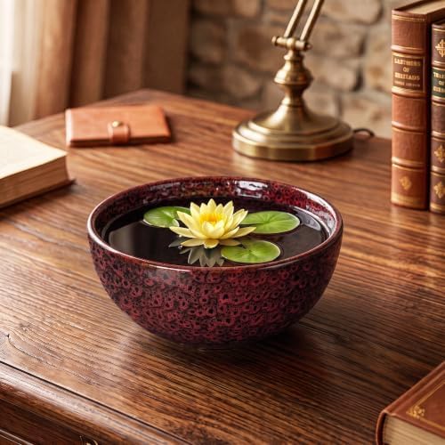 Bonsai Pots 8 Inch, Ceramic Succulent Pots, Red Leopard - Image 4