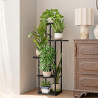Bamworld Black Plant Stand Indoor Corner Plant Shelf for Multiple Plants - Image 2