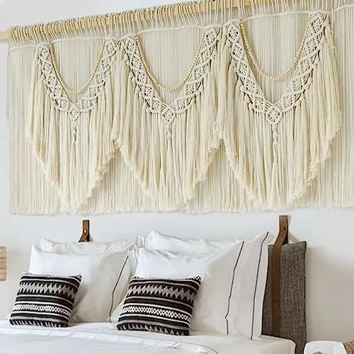 Macrame Wall Hanging Extra Large Wall Decor Boho Wall Art Wedding 75"W*35"L by IOWER