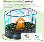 KING BIRD Raised Garden Bed with Cover Galvanized Oval Planter Garden Box Outdoor for Gardening, Vegetables, Flowers 47.2x35.4x11.8 in, Clear - Image 3