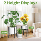 iDavosic.ly Adjustable Metal Plant Stand 2 Pack, Fits 8-12 Inch Pot, White - Image 5