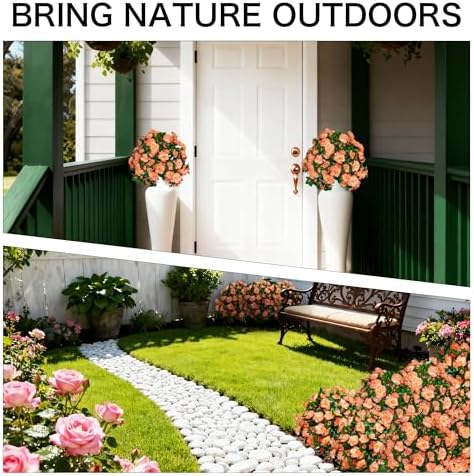 Artificial Bushes for Outdoors,Fake Topiary Tree Outdoor Set of 2 Tangerine - Image 6