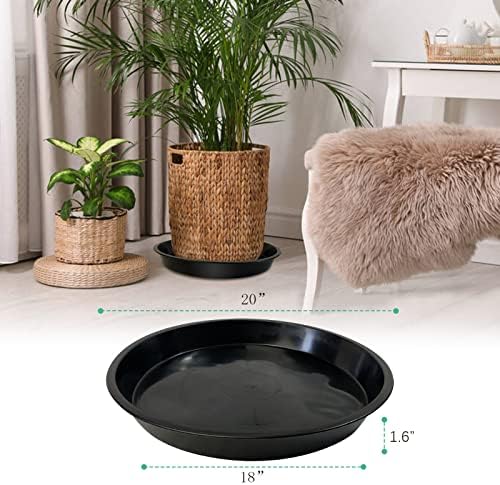 Plant Saucer 16 18 20 22 Inch, 4 Pack Heavy Duty Large Plant Tray for Planter Pot, Plastic Flower Pot Saucers Drip Water Trays for Indoors and Outdoors (20 Inch) - Image 2