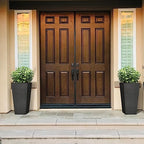 Kante Set of 2 Black Plastic Square Planters 27.5" Tall Home & Outdoor - Image 4