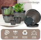Quarut 15 Inch 4 Pack Large Pots, for Plants,Plastic Flower Pot for Indoor - Image 4