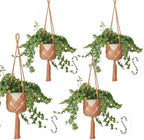 Hanging Planter with Patterns,4Packs Macrame Plant Hangers Indoor Macrame for up to 8 inch Pot Crochet Boho Plant Hanger Holder for Indoor Outdoor with 4 Stainless Steel Hooks (4Pcs Caramel Colors) by XINBOR