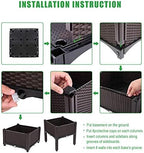 Set of 4 Raised Garden Bed for Vegetables Elevated Planter Box with Legs Outdoor Patio Flower Herb Container Gardening - Image 3