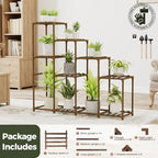 Bamworld Tall Plant Stand Indoor Wood Plant Shelf Outdoor Tiered Plant Rack - Image 7