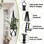 Hoteam 12 Pcs Macrame Plant Hangers Macrame Hanging Planters for Indoor Plants Handmade Boho Hanging Baskets Flower Pots Holder for Outdoor Home Wall Decor - Image 3