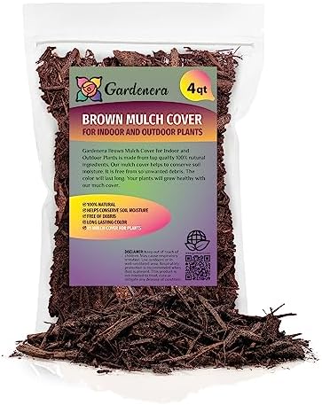 Gardenera Brown Mulch - Protect Your Plants with a Sustainable Ground Cover - 4 QUARTS by Gardenera
