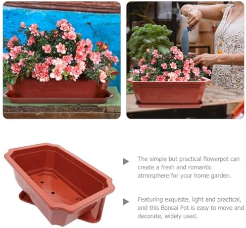ABOOFAN 1set Large Rectangular Bonsai Pots with Drainage Trays Versatile Planter for Gardening for Flower Display Rooms Bedrooms and Offices - Image 7