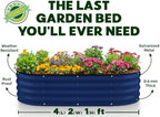 Plant & Plot Galvanized Raised Garden Beds Outdoor // 4×2×1 ft (2-Pack) Planter Raised Beds for Gardening, Vegetables, Flowers // Large Metal Garden Box // Patented Tool-Free Design (Navy) - Image 5